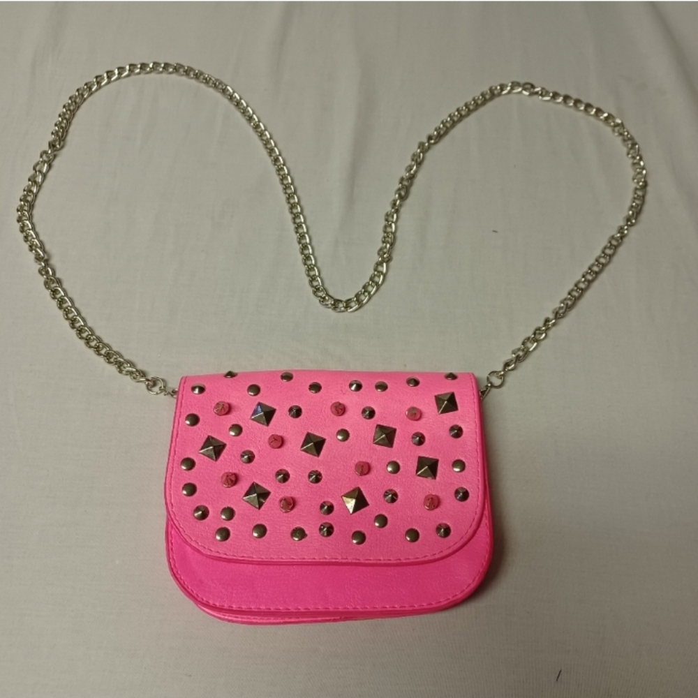 4/$40 New Mini Studded Hot Pink Crossbody Bag